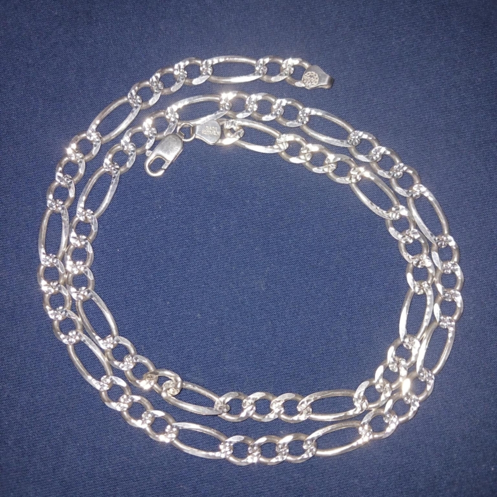 SOLID 925 FIGARO DIAMOND-CUT CHAIN